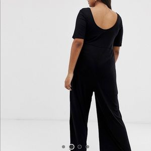ASOS Curve Black Ribbed Jumpsuit